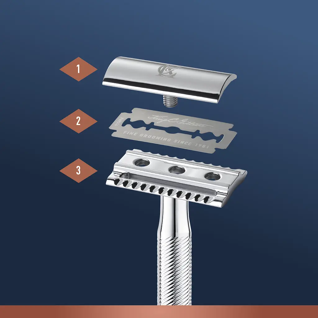 Подарочный набор Gillette King C: Безопасная бритва + Гель для бритья 150 мл - фото 2