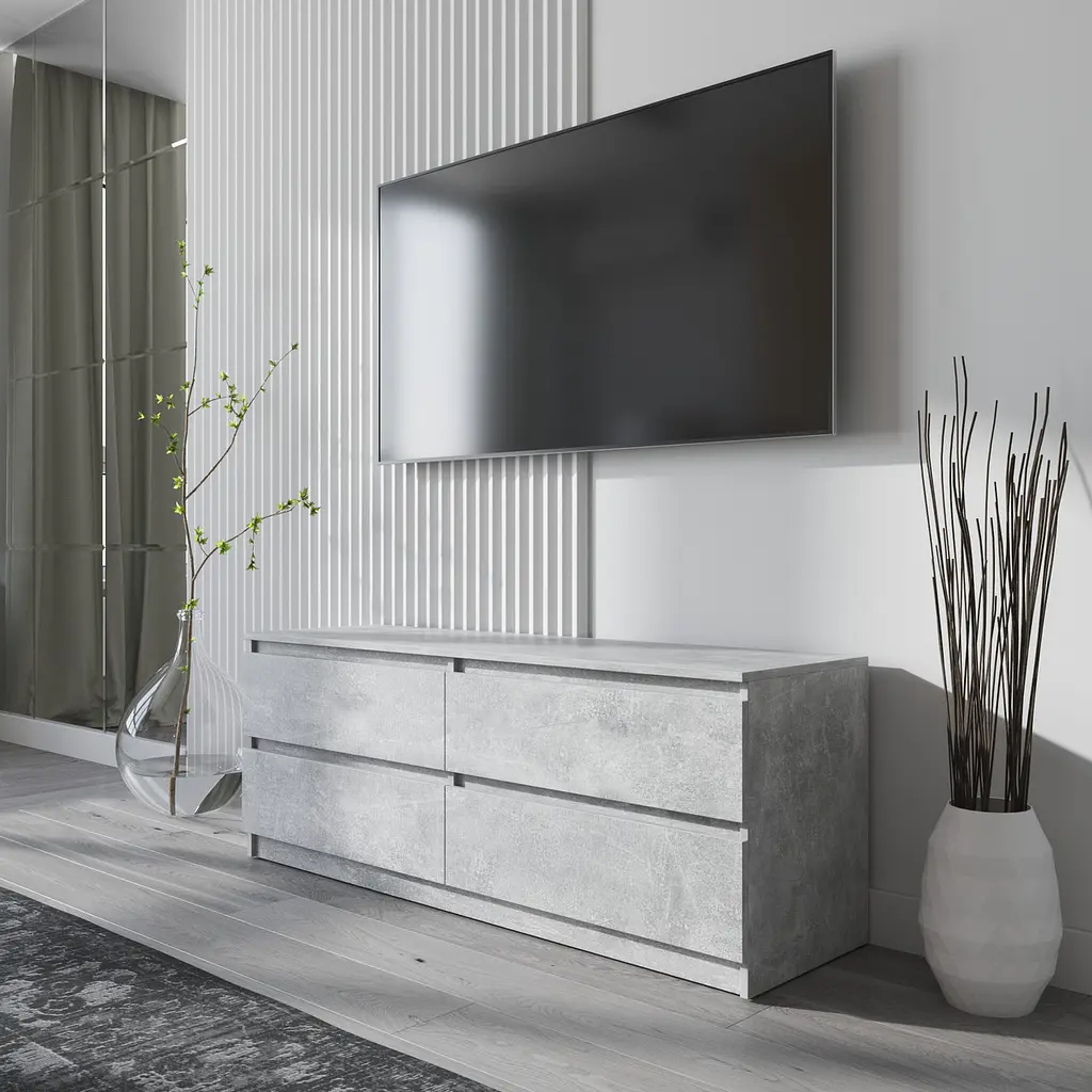 Тумба под телевизор Vays R-6, 4 ящика без ручек, ЛДСП, 140×40×53 см - фото 6