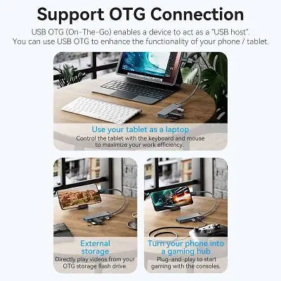 Концентратор Vention USB 3.0 to 4xUSB 3.0 Hub With Power Supply 0.15m black (CHLBB) - фото 10