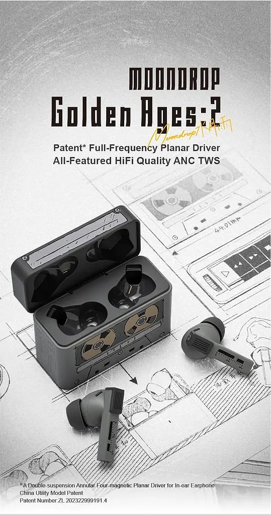 Навушники Moondrop Golden Ages 2 - бездротові tws ANC Bluetooth 6.0 - фото 3