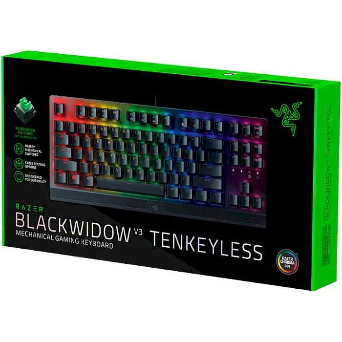 Клавиатура Razer BlackWidow V3 TKL RGB Green USB Black (RZ03-03490700-R3R1) - фото 6