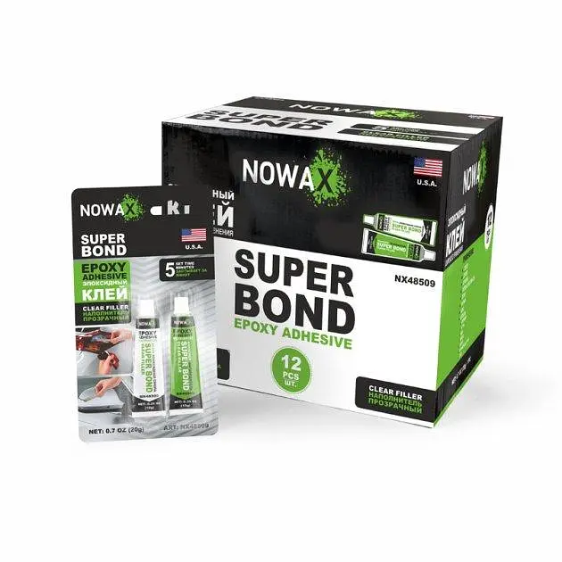 Епоксидний клей універсальний NOWAX SUPER EPOXY ADHESIVE прозорий 20 г (NX48509) - фото 2
