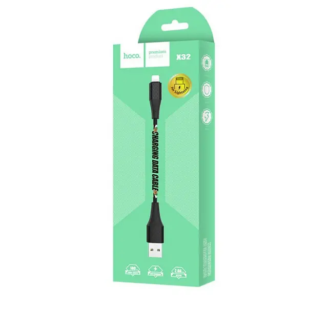Кабель Hoco X32 Pisces Cable USB to Lightning 2A 1m Black - фото 2