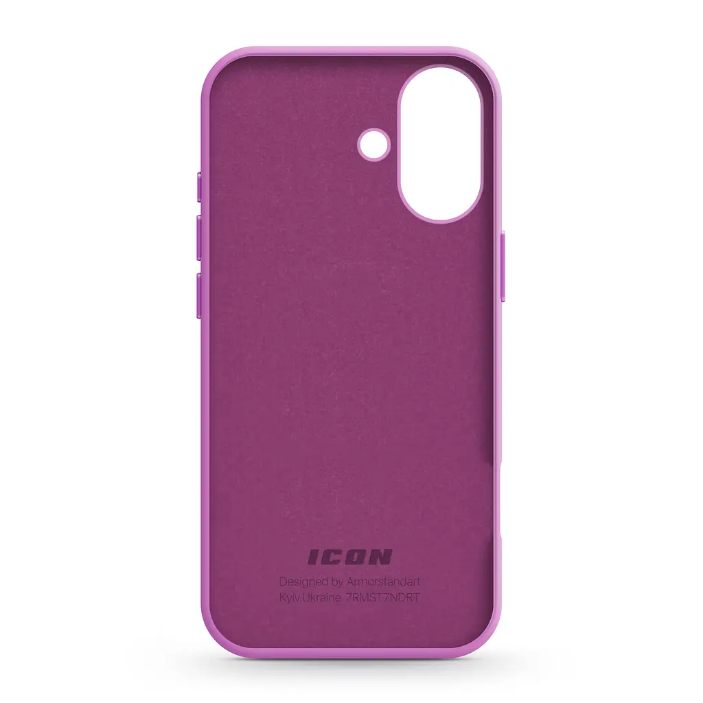 Силиконовый чехол для Apple iPhone 16, ICON2 Case, фиолетовый, противоударный, панель, защита всего корпуса, матовая поверхность Soft Touch, выступает над дисплеем, совместим с защитными стеклами и пленками, с микрофиброй, ArmorStandart (ARM79627) - фото 2