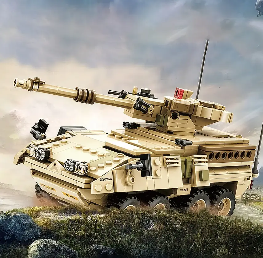 Конструктор WANGE броньована машина  Страйкер  Stryker 3513 військова техніка мобільна самохідна гармата , 458 деталей - фото 6