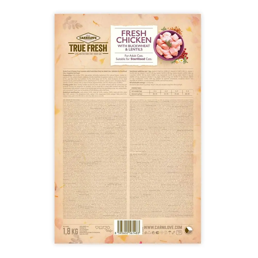 Сухий корм Carnilove True Fresh Cat для дорослих кішок, з куркою, 1,8 кг - фото 9