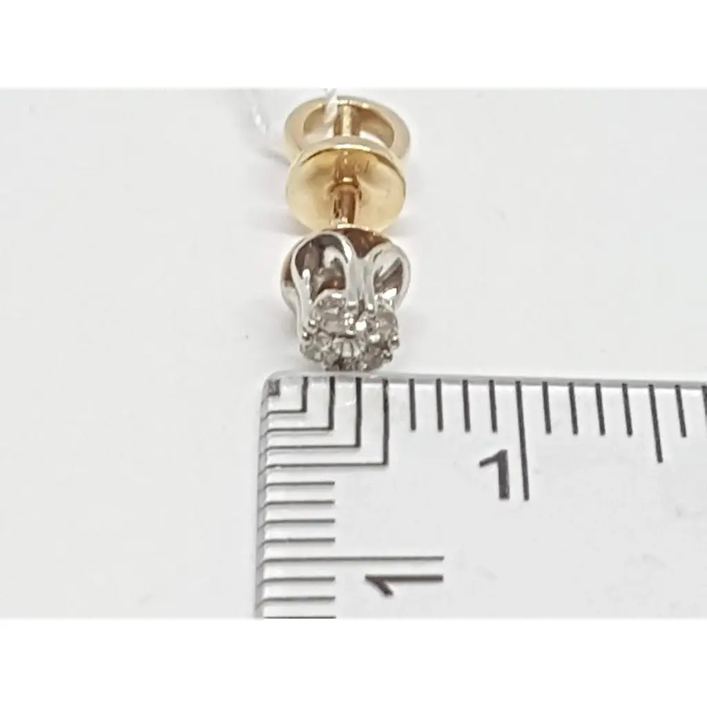 Золоті сережки-пуссети Харківська ювелірна фабрика з діамантами. 880110-СП - фото 4