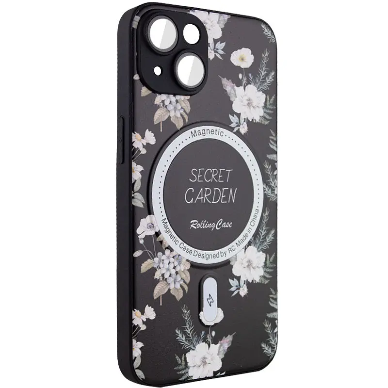 TPU+PC чохол Secret Garden with MagSafe для Apple iPhone 15 (6.1) Black - фото 2
