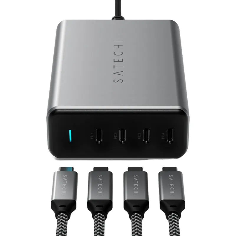 Сетевое зарядное устройство для Satechi 165 W USB-C 4-Port PD GaN Charger Space Gray (ST-UC165GM-EU) - фото 3