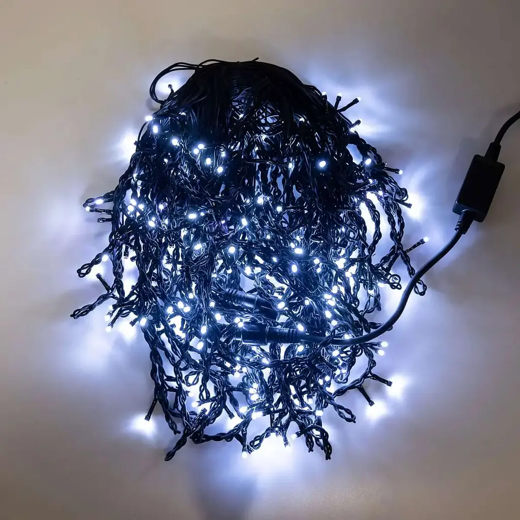 Гирлянда GarlandoPro Бахрома уличная 390 LED 20 м черная, белый (20MBW) - фото 10