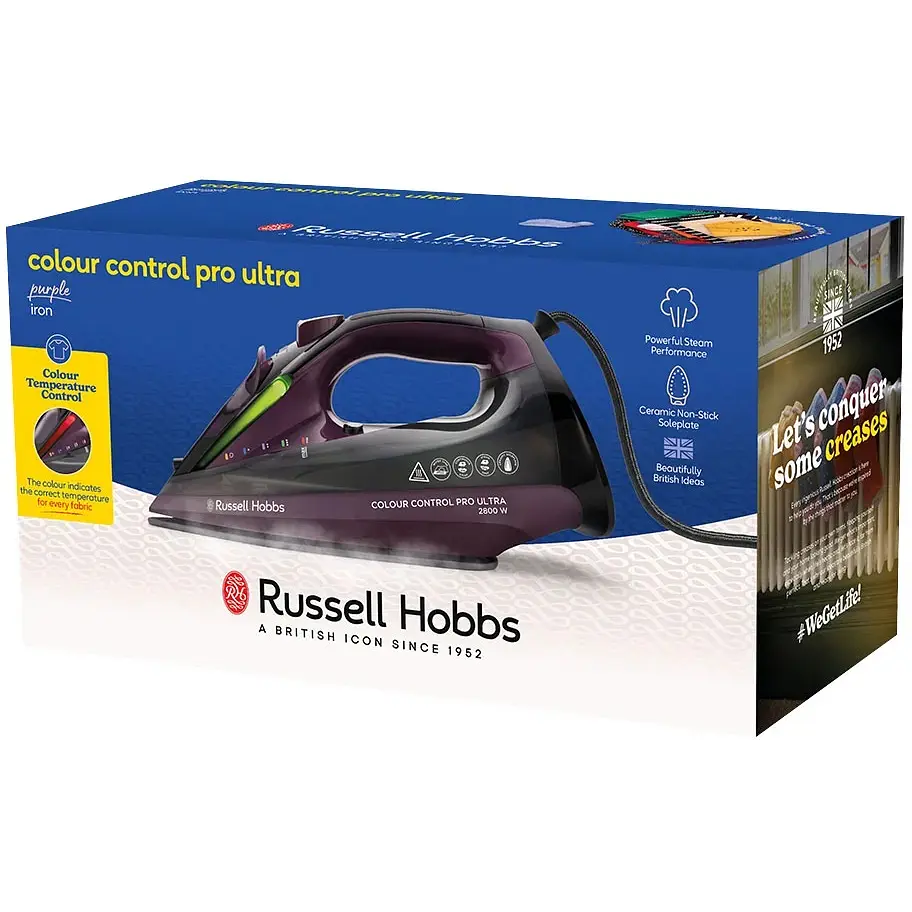 Утюг Russell Hobbs Colour Control Pro Ultra 2800 Вт серо-фиолетовый (27281-56) - фото 2