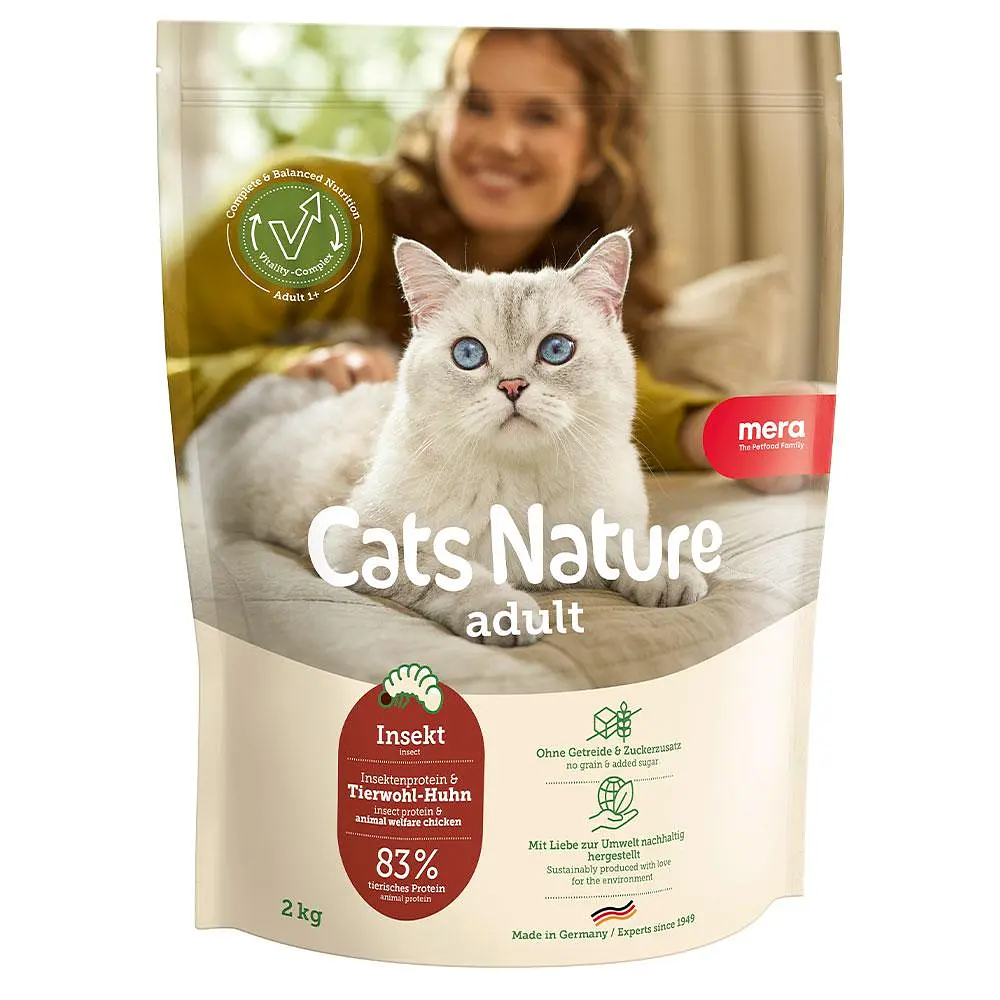 Сухий корм для дорослих котів всіх порід Mera Cats Nature Adult Insekt (Insekt) з комахами 2 кг