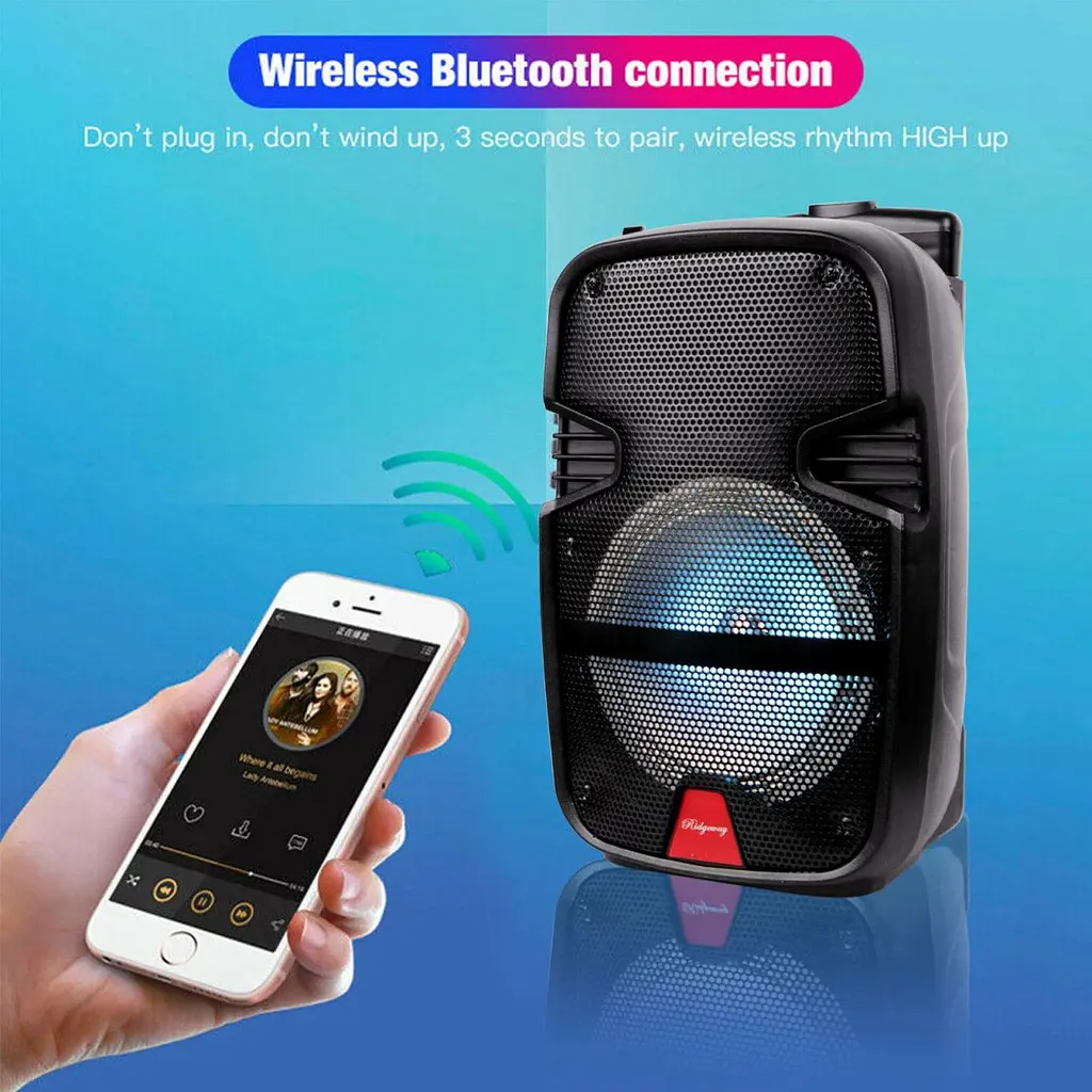Колонка бездротова з підсвіткою та мікрофоном 6,5" - Bluetooth-колонка з функцією караоке 6,5" - фото 6