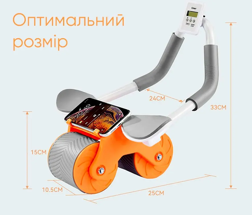 Ролик для пресу EasyFit зі зворотним механізмом та лічильником (EF-1357) - фото 3