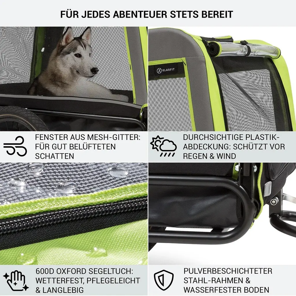 Тележка Klarfit Husky Vario 2-в-1 (10034173) - фото 5