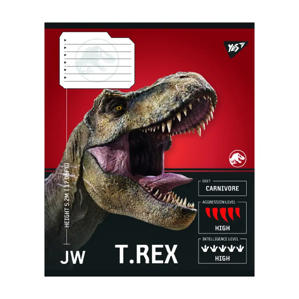 Зошит Yes JURASSIC WORLD Strength and Power А5 12 аркушів лінія (767664), в асортименті - фото 4
