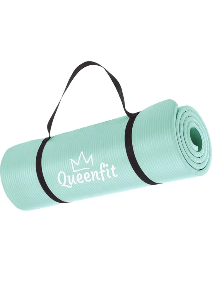 Килимок (мат) для фітнесу та йоги Queenfit NBR 1,5см бірюзовий - фото 7