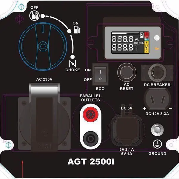 Инверторный бензиновый генератор AGT AGT2500I [158824] - фото 11