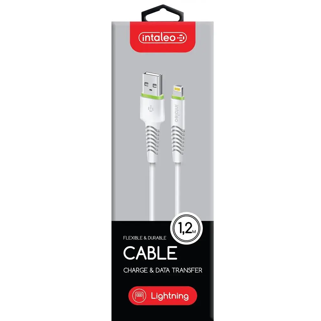 Дата кабель USB 2.0 AM to Lightning 1.2m CBFLEXL1 white Intaleo (1283126487460) - фото 2