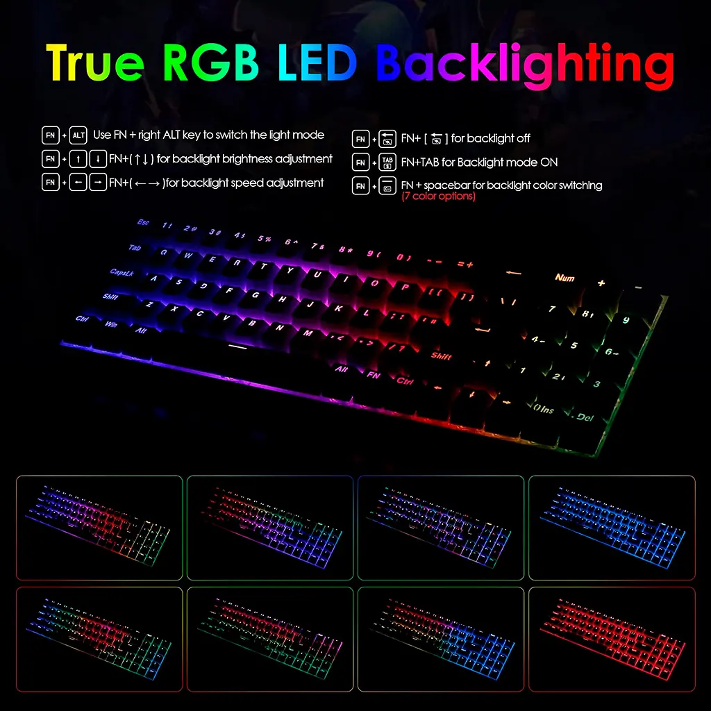 Клавиатура Redragon K688 RGB USB Mini [K688RGB-BW] [84556] - фото 7