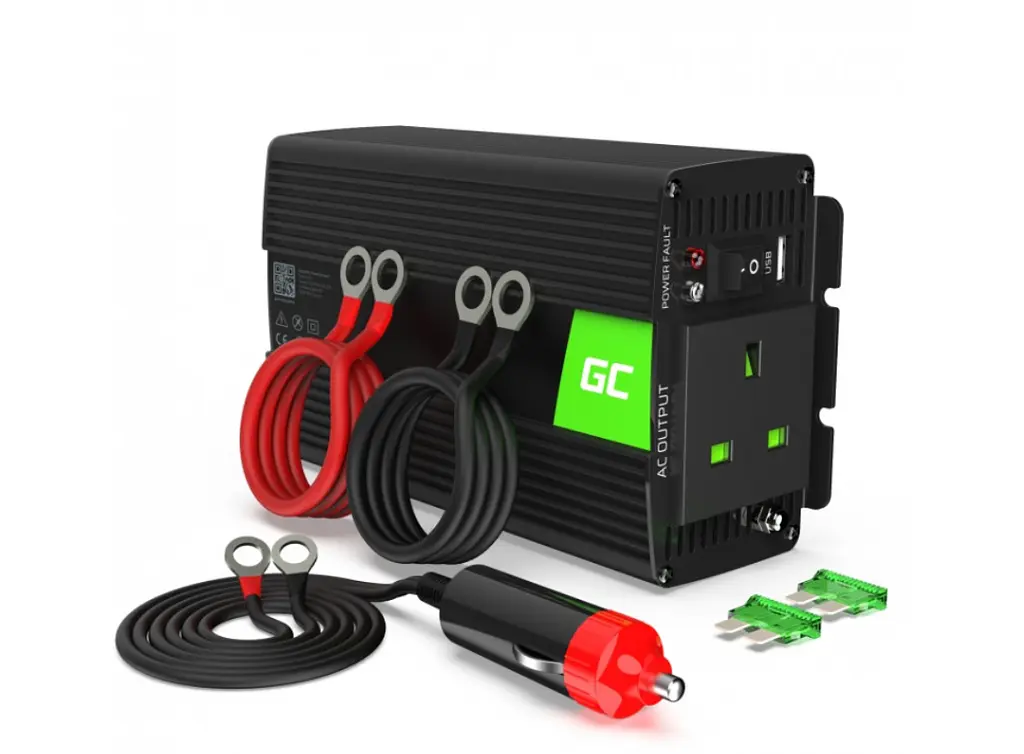 Перетворювач напруги інвертор Green Cell 24V на 230V 500W/1000W UK чиста синусоїда