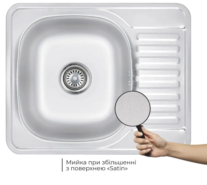 Кухонна мийка Brinex 5848 0,8 мм, врізна BRIN5848SAT08 - фото 2