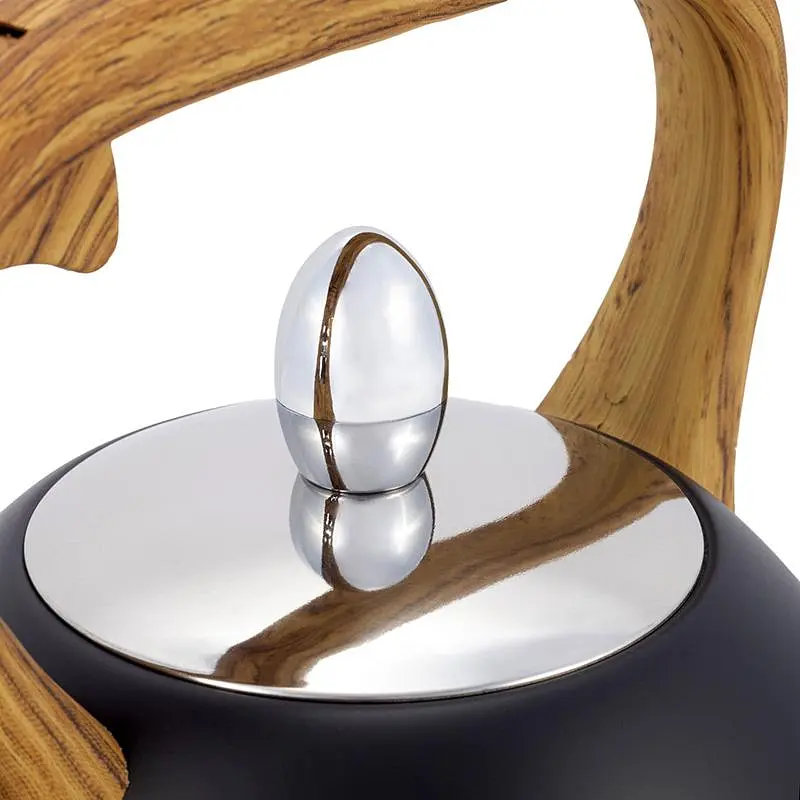 Чайник Whistling Kettle Black із нержавіючої сталі зі свистком Kamille 20 см kuh0006800 - фото 5