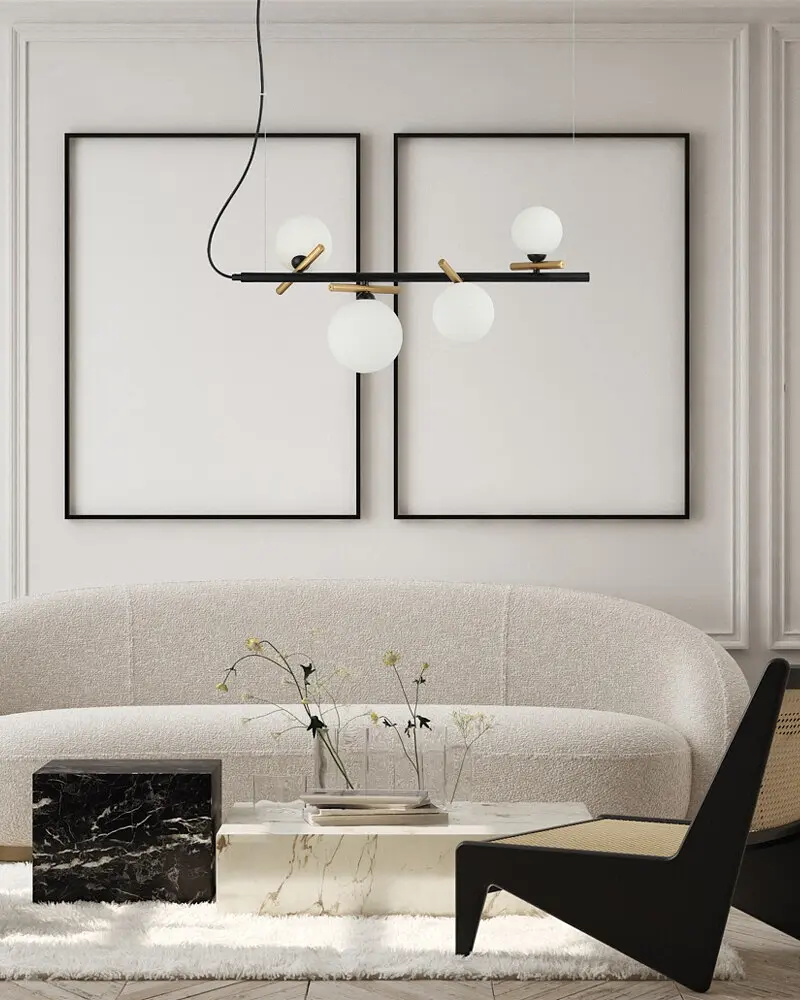 Подвесной светильник, люстра Italux PND-5622-4-BK-W Reverso G9 4x25W IP20 Черный - фото 2