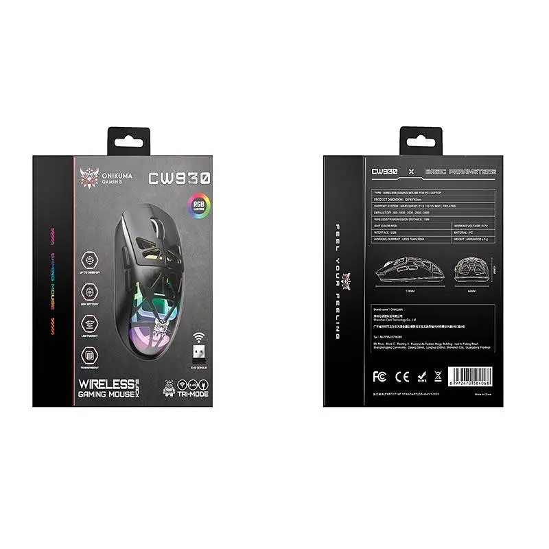 Миша Onikuma Tri Mode RGB gaming mouse CW930 |2.4G/BT5.0/Type-C| - фото 2