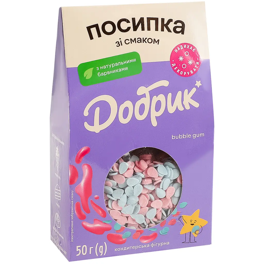 Посипка кондитерська фігурна Добрик Bubble gum 50 г - фото 3