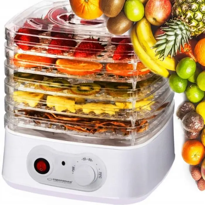 Дегідратор-сушарка для овочів і м'яса Esperanza EKD004 250 Вт до 75°С напівавтоматична 4 лотки - фото 3