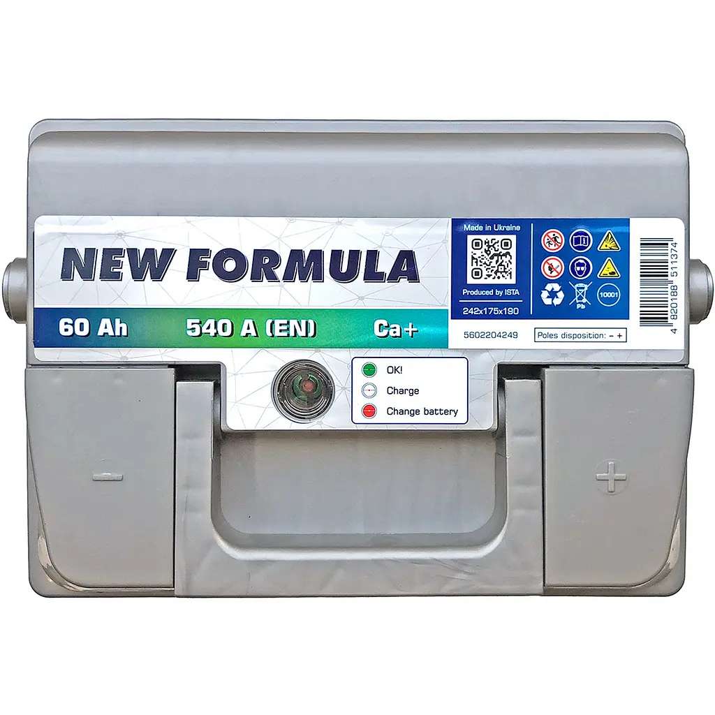 Аккумулятор автомобильный New Formula 6СТ-60Ah АзЕ 540А (EN) (-/+) - фото 2
