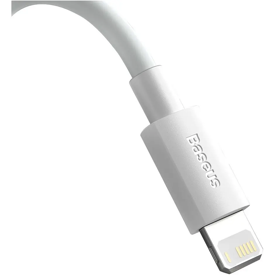 Кабель Baseus Simple Wisdom Data Cable Kit USB-A to Lightning PD 2.4A 1.5m White 2шт (TZCALZJ-02) [113840] - фото 3