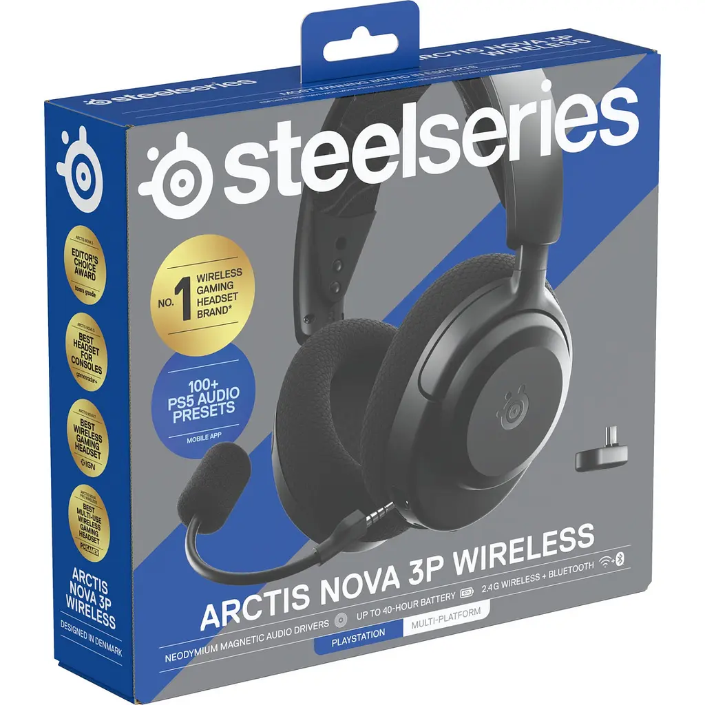Гральна гарнітура SteelSeries Arctis Nova 3P Wireless MultiPlatform Чорний - фото 5