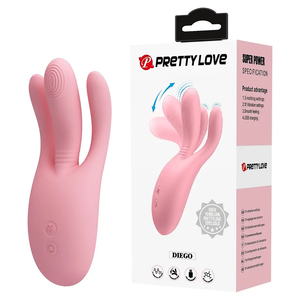 Вібратор PRETTY LOVE DIEGO, 10 vibration functions 5 nodding functions PRETTY LOVE BI-300099 101960