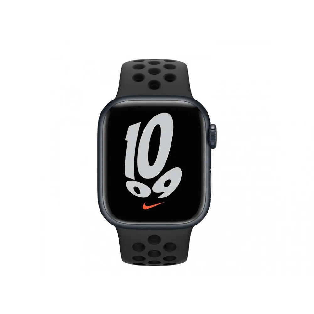 Смарт-годинник Apple Watch Nike Series 7 GPS 41 mm Midnight Aluminum Case w. Anthracite/Black Nike Sport Band (MKN43) - фото 2