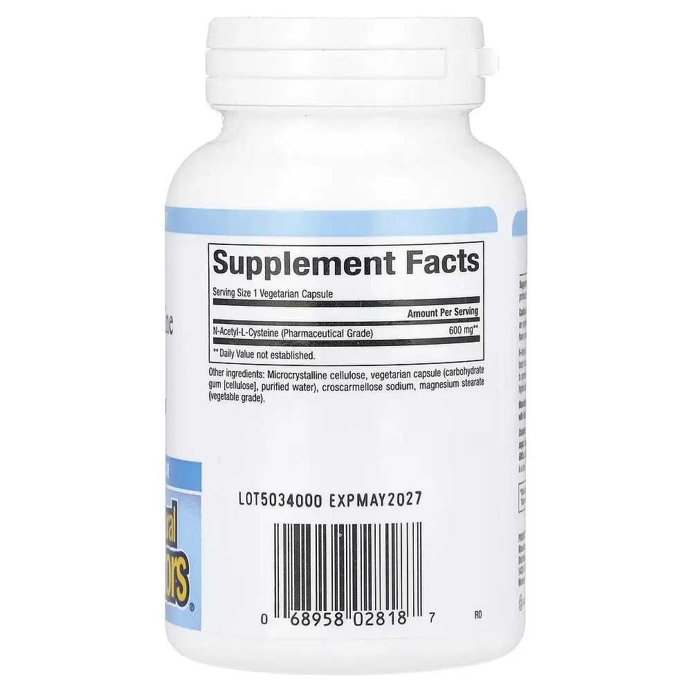 N-ацетил-L-цистин Natural Factors N-Acetyl-L-Cysteine 600 mg, 60 вегакапсул для антиоксидантної підтримки - фото 2