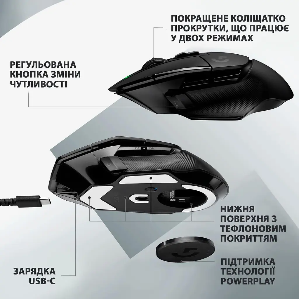Бездротова миша Logitech G502 X Lightspeed Wireless Black (910-006180) - фото 4