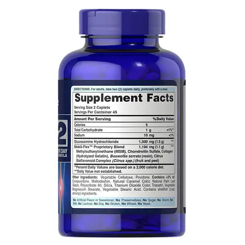 Глюкозамин и хондроитин Triple Strength Glucosamine, Chondroitin MSM 90 таблеток Puritan's Pride vit0006130 - фото 2