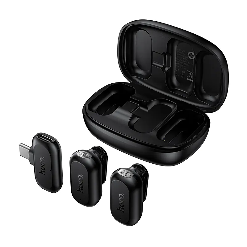 Бездротова мікрофонна система HOCO L26 Type-C Smart AI noise reduction wireless microphone Black (6942007677011) - фото 3