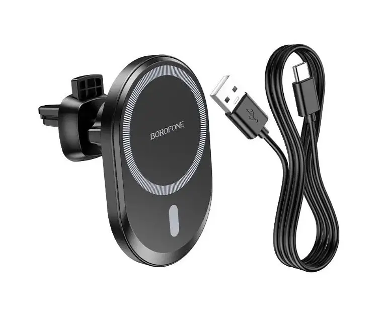 Автомобільний тримач для телефону з бездротовою зарядкою Borofone BH201 MagSafe 5W-15W - фото 4
