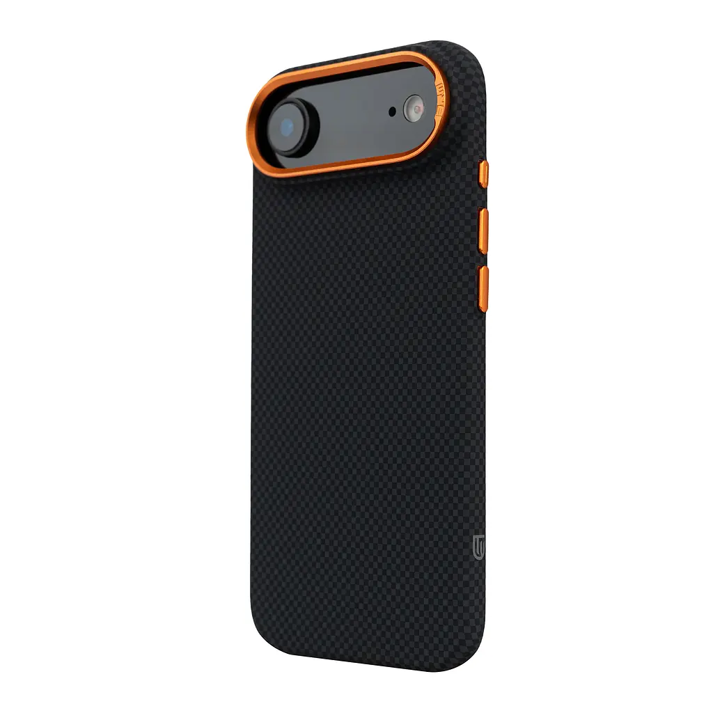 Карбоновый чехол для Apple iPhone 17 Air, LikeCarbon2 SE MagCase, черный, тонкий защитный чехол-панель из поликарбоната с магнитами N52, MagSafe, противоударный, совместим с беспроводной зарядкой, приподнятые края для защиты камеры - фото 5