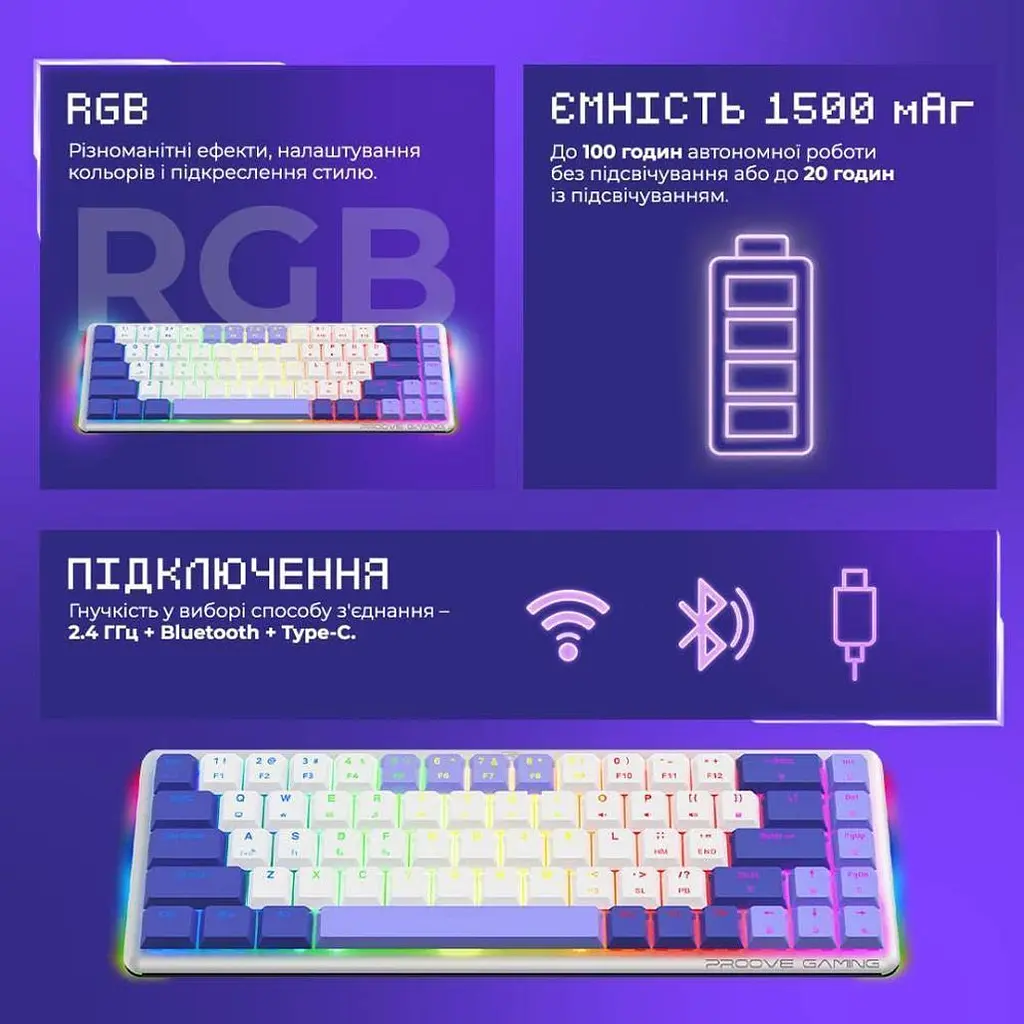 Клавіатура Proove Gaming AFK White (WKAFK1022002) [152349] - фото 5