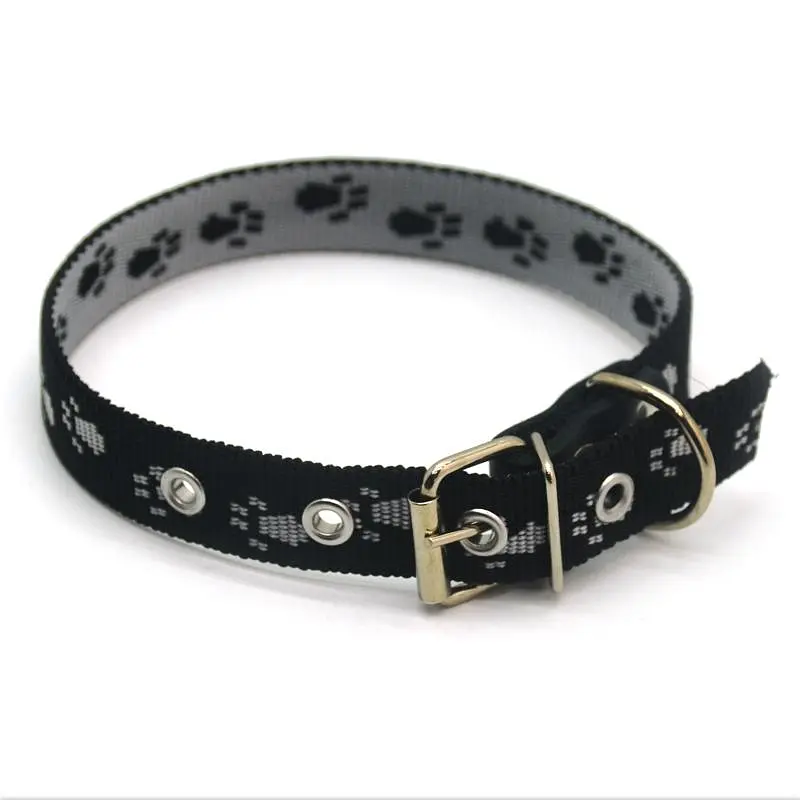 Ошейник для собак Zoo-hunt Лапки 2,0 см 30-38 см капрон Красно-желтый - фото 2