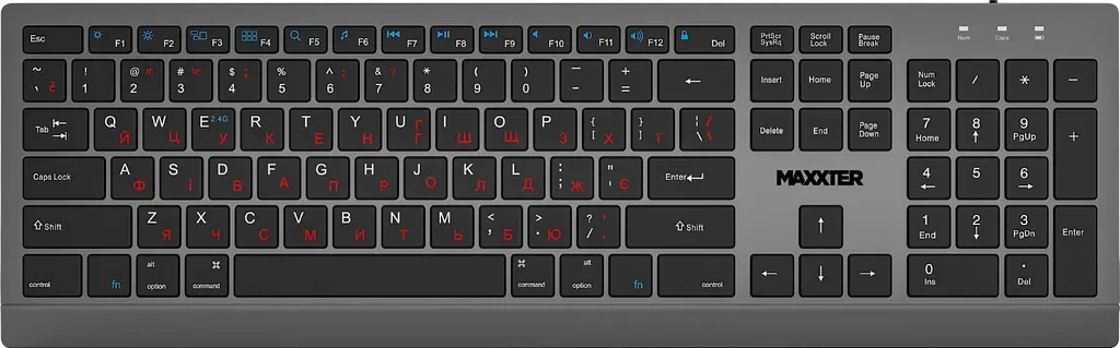 Клавіатура бездротова Maxxter KBW-01G-UA Gray-Black - фото 4
