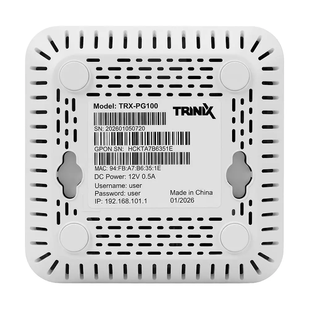 Абонентський оптичний термінал ХPON ONU GPON/EPON Trinix TRX-PG100 1 PON Port/1 Gigabit RJ45 (73-00673) - фото 9
