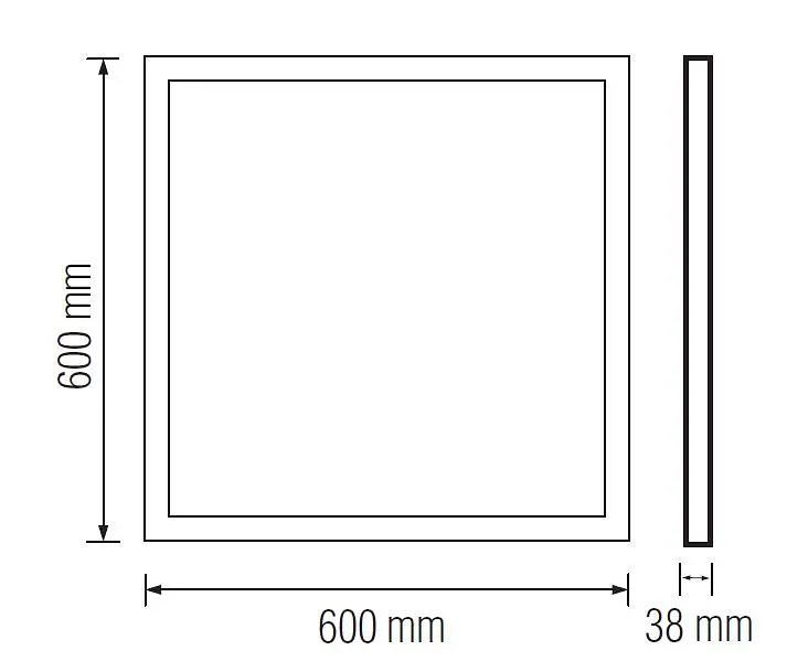 Світильник накладний 600*600 SMD LED "PULSAR-48" 48 W 6400K чорний - фото 2
