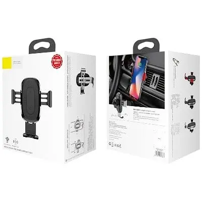 Автодержатель с беспроводной зарядкой Baseus Gravity Car Mount (Air Outlet) 1.67A 10 W WXYL-01 - фото 4