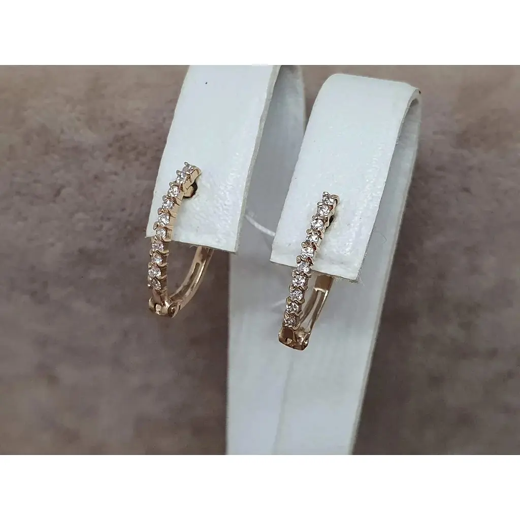 Золотые серьги Гаразд с фианитами. 3532033 - фото 3