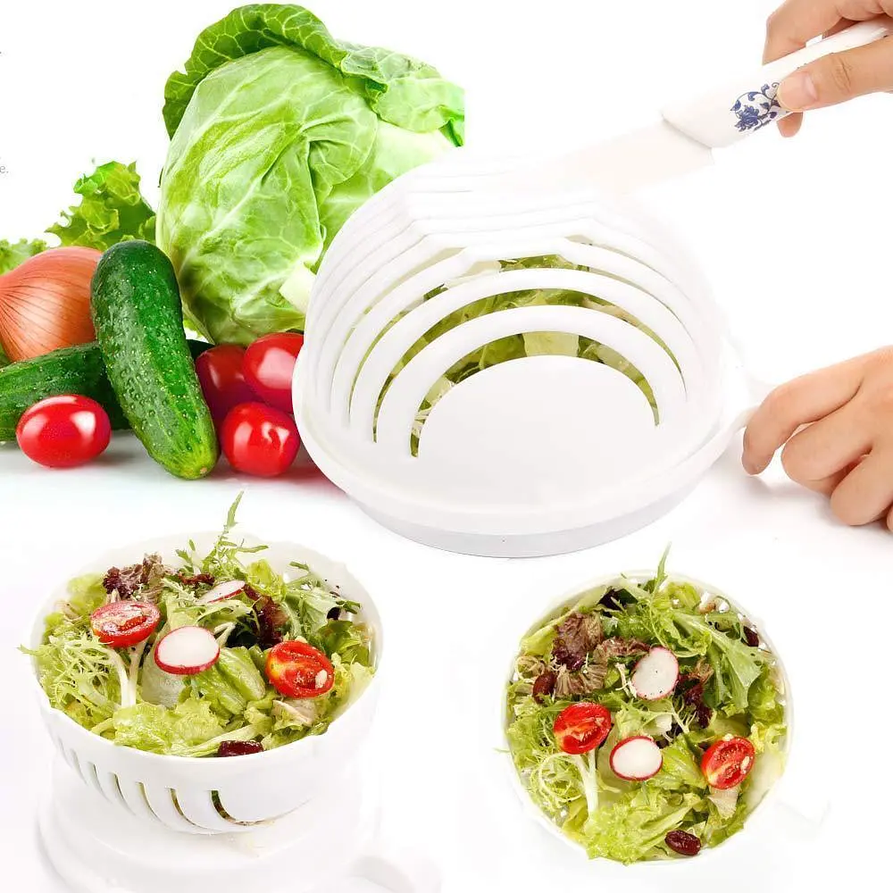 Салатниця - овочерізка Salad Cutter Bowl для швидкої шаткування овочів та салатів - фото 2